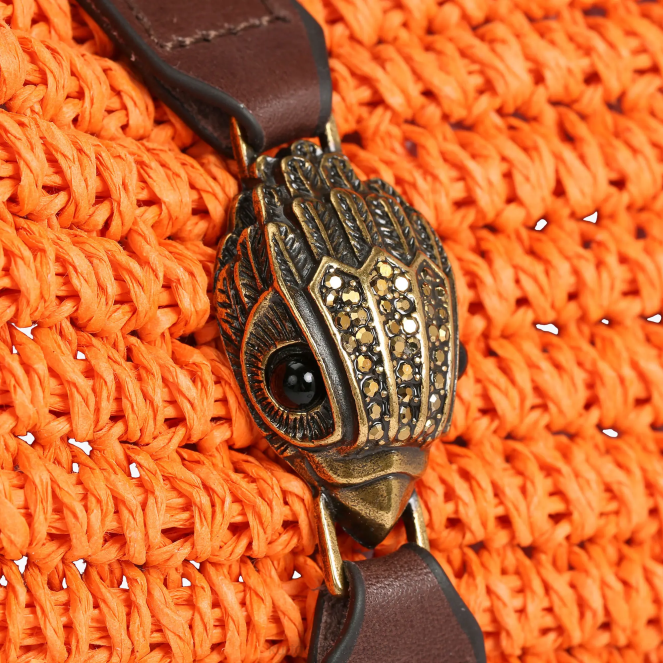 Kurt Geiger mujer bolso tote london hampton de rafia 2LPR458 | bolsas naranja